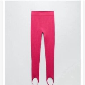 Zara: NWT Pink High Waisted Stirrup Leggings. XS